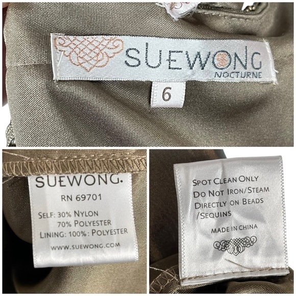 SUE WONG N3306 SOUTACHE BEADED STRAPLESS MINI COCKTAIL DRESS - Picture 12 of 12